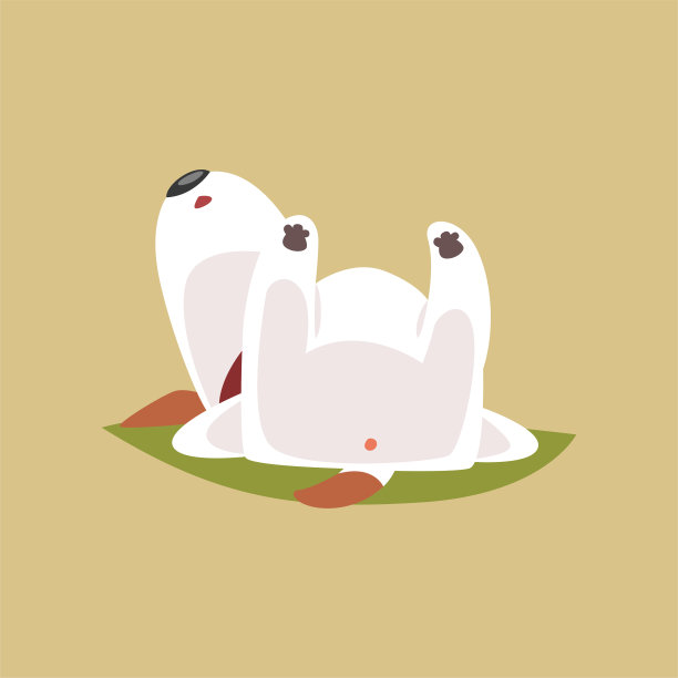 小狗杰克罗素的性格，躺着睡觉，可爱有趣的小猎犬矢量插画图片下载