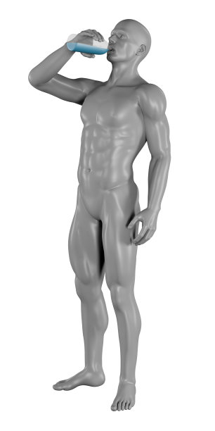 一个人的身体喝着水瓶图片下载