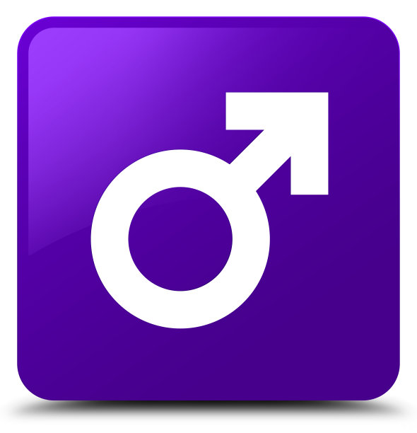 男性标志图标紫色方形按钮图片下载