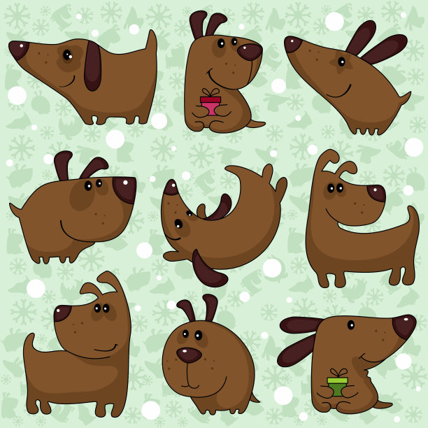 一组不同的狗。图片下载