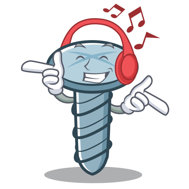 听音乐螺丝人物卡通风格图片下载