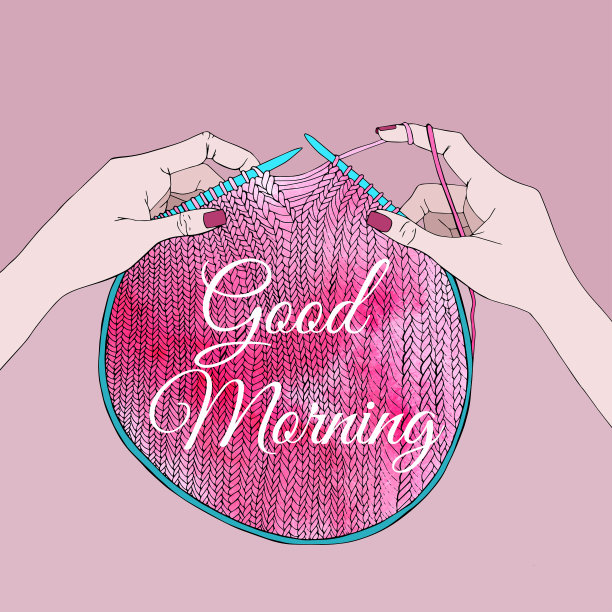 手里拿着编织针的卡片图片下载