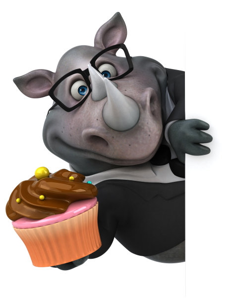 有趣的犀牛- 3D插图图片下载