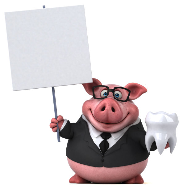 有趣的猪- 3D插图图片下载