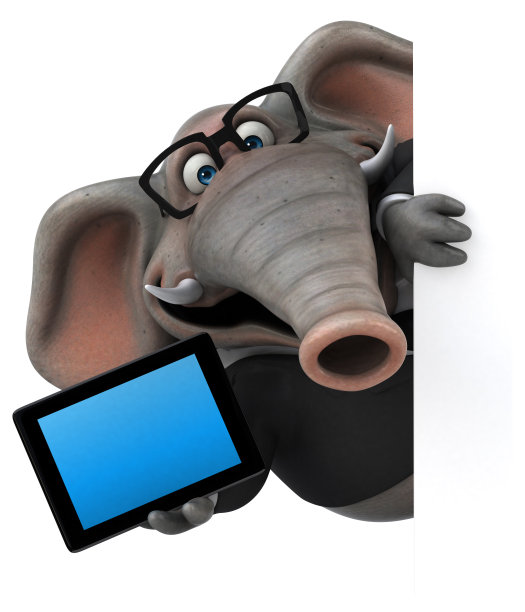 有趣的大象- 3D插图图片下载