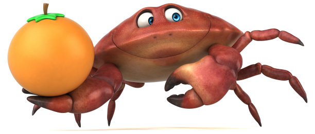 有趣的螃蟹- 3D插图图片下载