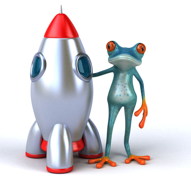 有趣的青蛙- 3D插图素材图片