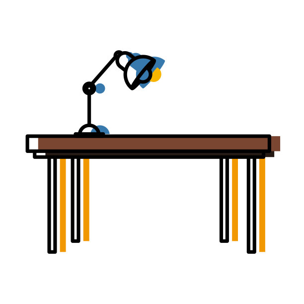 办公桌上的办公室灯图片下载