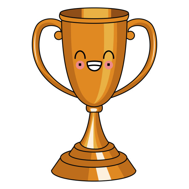 奖杯象征卡哇伊可爱的卡通图片下载