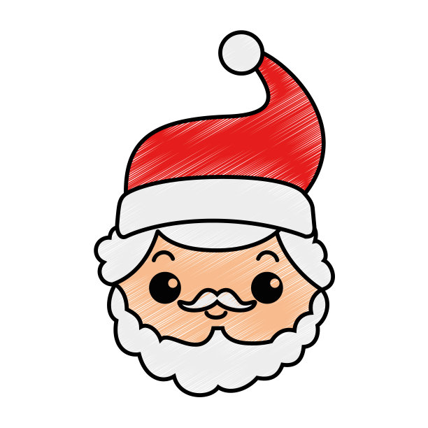 可爱的圣诞老人头卡哇伊性格图片下载