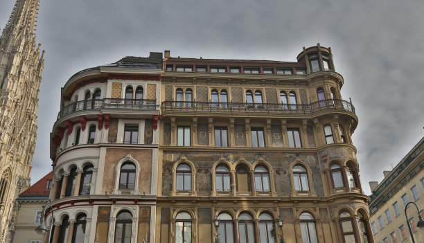 奥地利维也纳的古老奥地利房屋图片下载