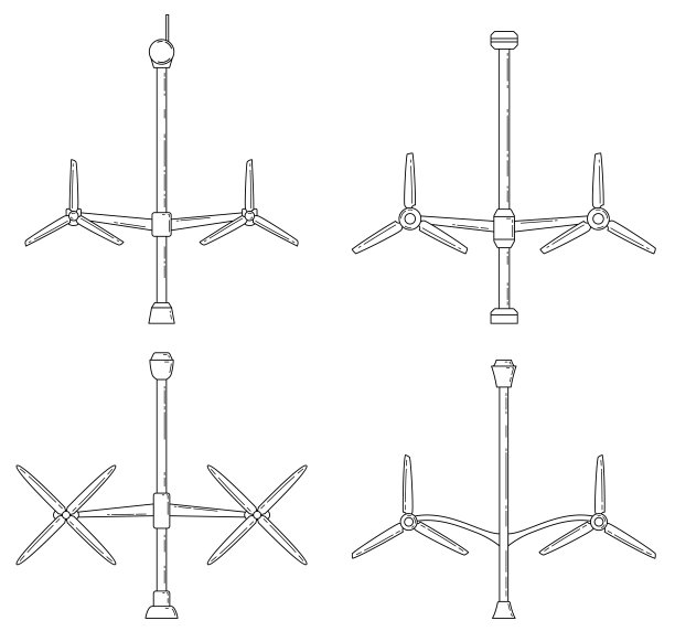 一组不同的潮汐电站腐烂。图片下载
