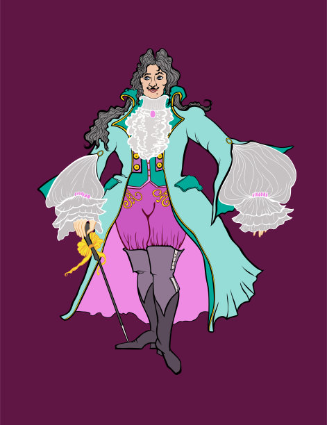 巴洛克时期一位贵族的彩色肖像图片下载