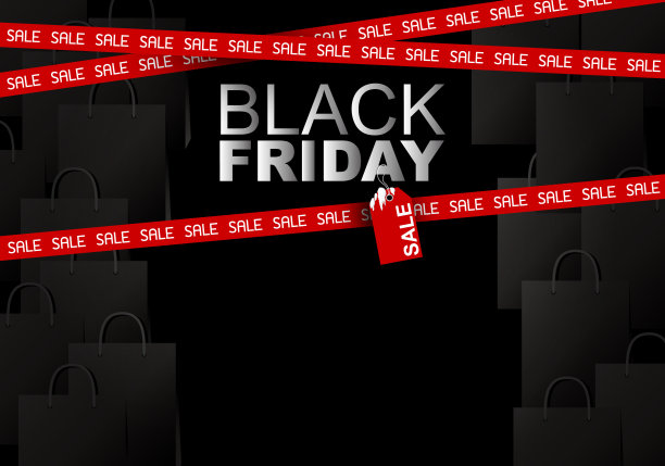 黑色星期五大减价购物袋背景矢量插图图片下载