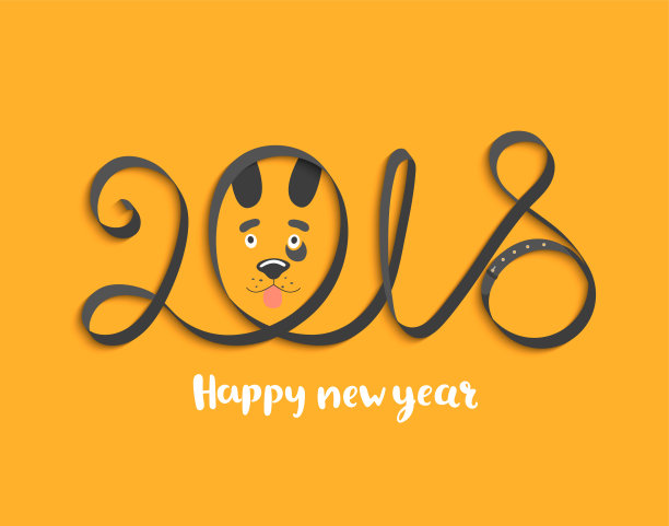 2018年狗脸卡片。图片下载