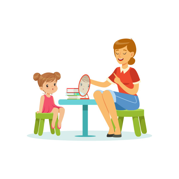 语音和语言专家教小女孩正确的字母发音。儿童言语声音发展图片下载