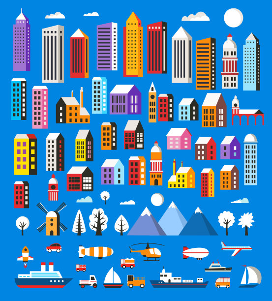 一套房子和物体图片下载