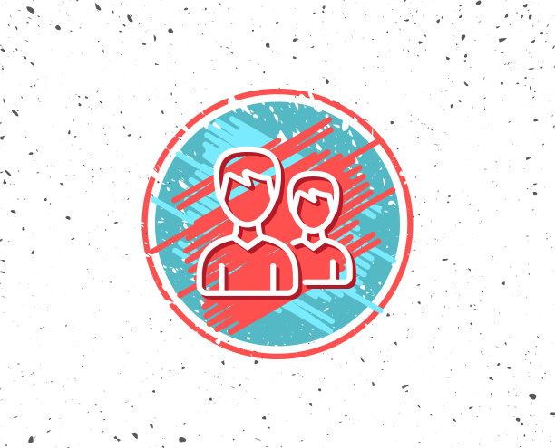 用户线图标。情侣或团体签名。图片下载