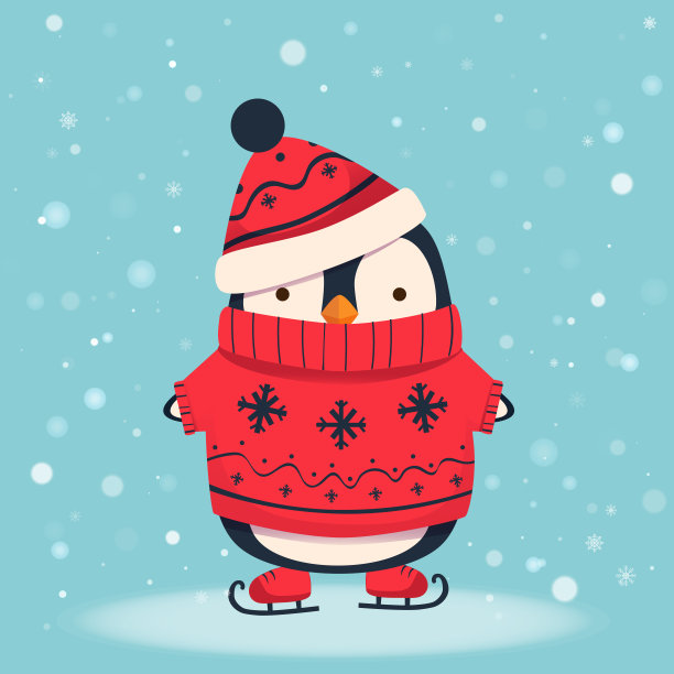 企鹅卡通插图图片下载