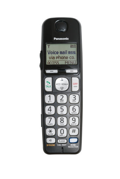 老式的无线按钮电话在白色的背景图片下载