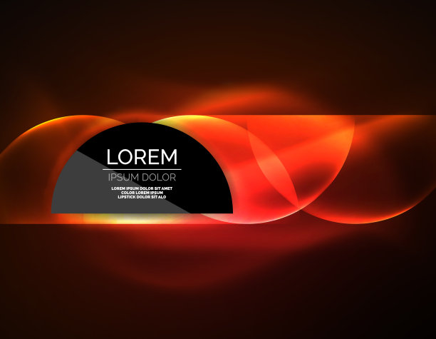 霓虹发光玻璃透明圈，背景素材图片