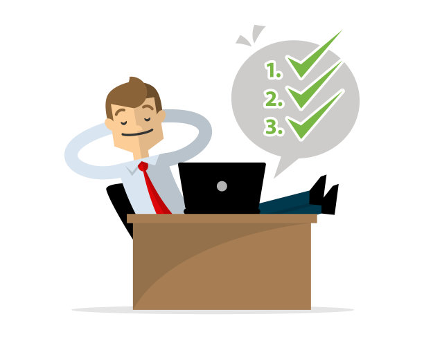 一个商人做完工作后放松的矢量图片下载