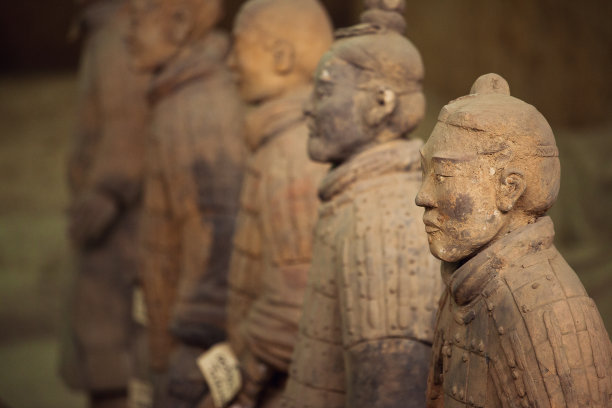 兵马俑排近了素材图片