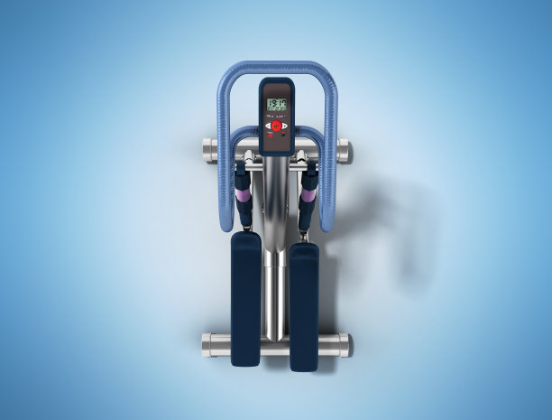 椭圆训练器俯视图3d渲染在蓝色图片下载
