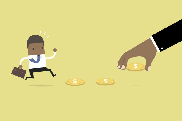 非洲商人用金钱引诱商人、诱饵或金融陷阱。图片下载