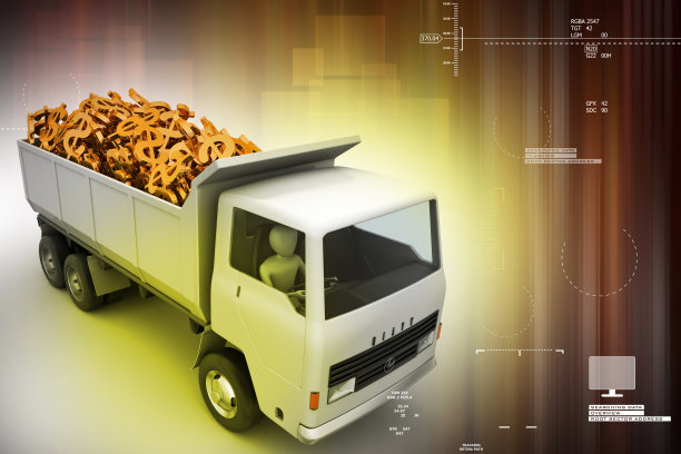 装载美元的卡车图片下载