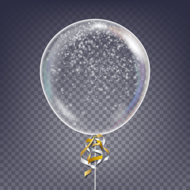 透明气球向量。雪花。空中闪亮闪亮的气球。生日、节日、周年、庆典等宴会装饰。孤立的插图图片下载