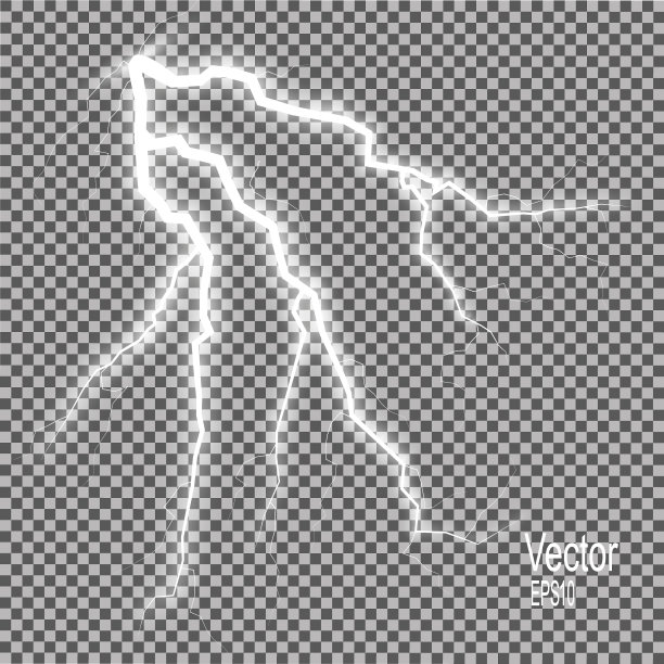 风暴与闪电隔离在透明的背景图片下载