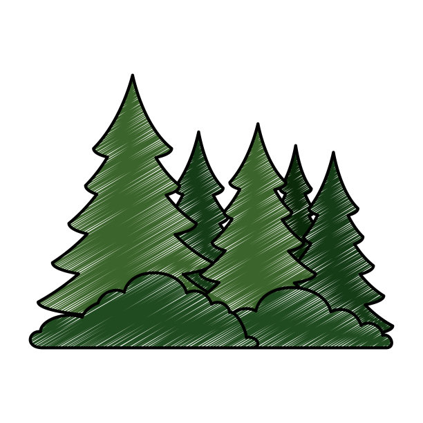 松树森林场景图标图片下载