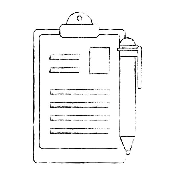 带钢笔的剪贴板文档图片下载