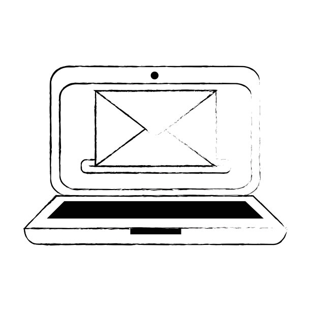 带信封的手提电脑图片下载