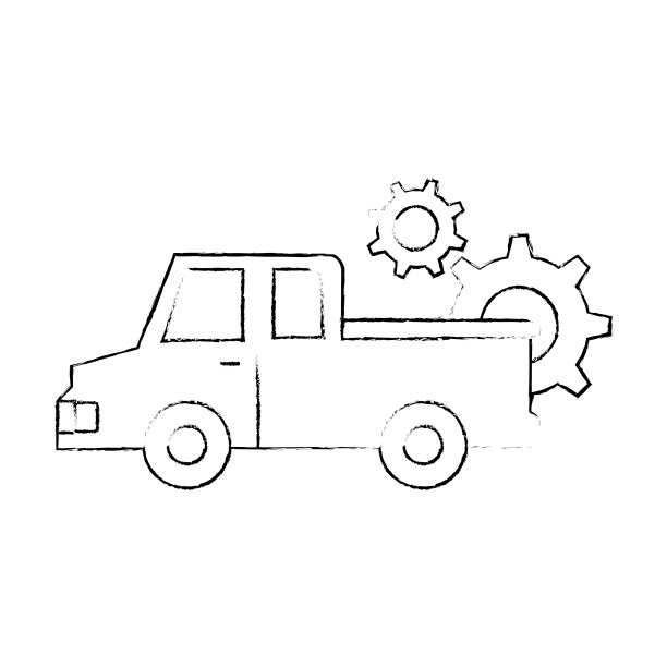 带齿轮的运货车图片下载