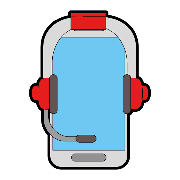 带耳机的智能手机图片下载