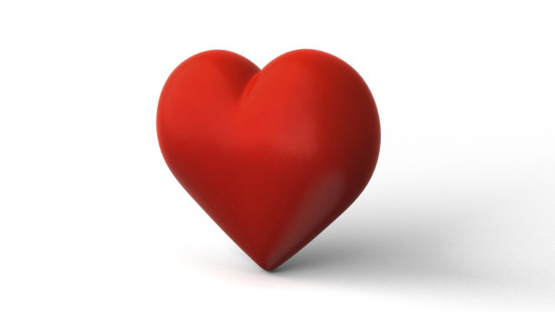 白色背景上的红色心形素材图片