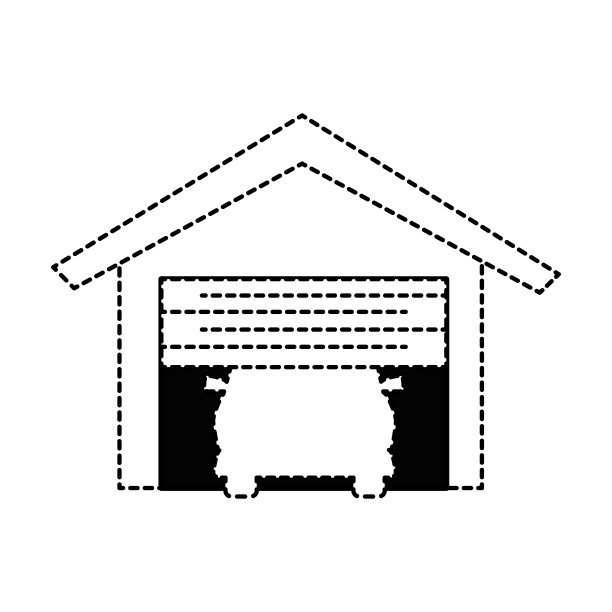 车库与汽车孤立的图标图片下载