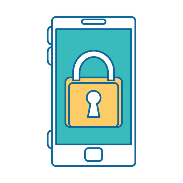 带有挂锁的智能手机图片下载