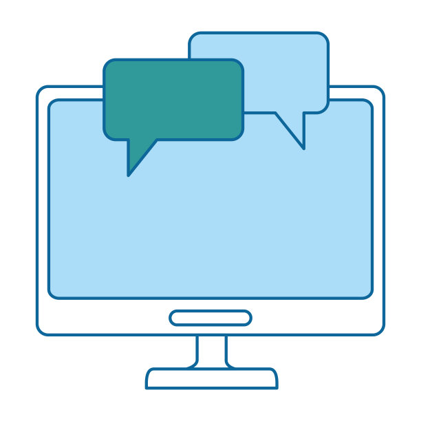 带有语音气泡的台式电脑图片下载