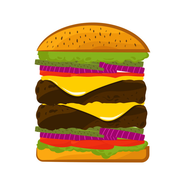 矢量插图的卡通大汉堡图片下载