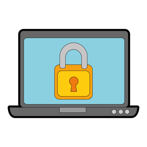 带挂锁的笔记本电脑图片下载