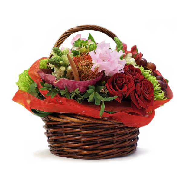 柳条篮子里的花图片下载