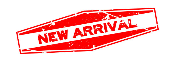 垃圾红色新到达字六角形橡胶印章上的白色背景图片下载