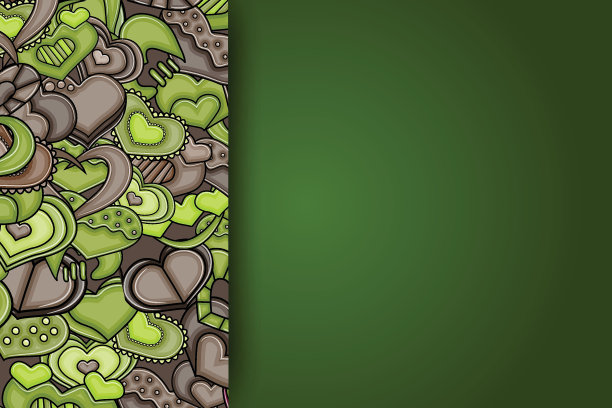 情人节的爱情卡片。卡通风格的心。图片下载