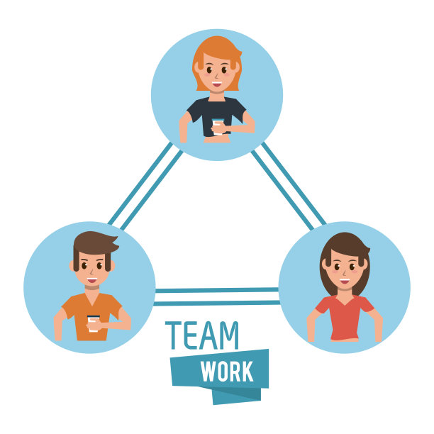 年轻的团队合作卡通图片下载