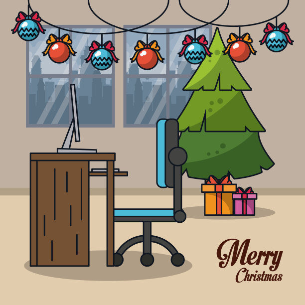 圣诞节在办公室图片下载