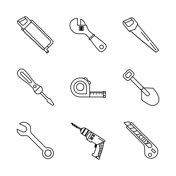 建筑工具图标合集图片下载