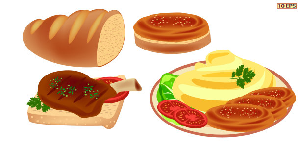 肉丸,土豆捣碎。盘子里的肉片和土豆。炸肉剁碎。汉堡和配菜。青菜、蕃茄和肉rissole。图片下载